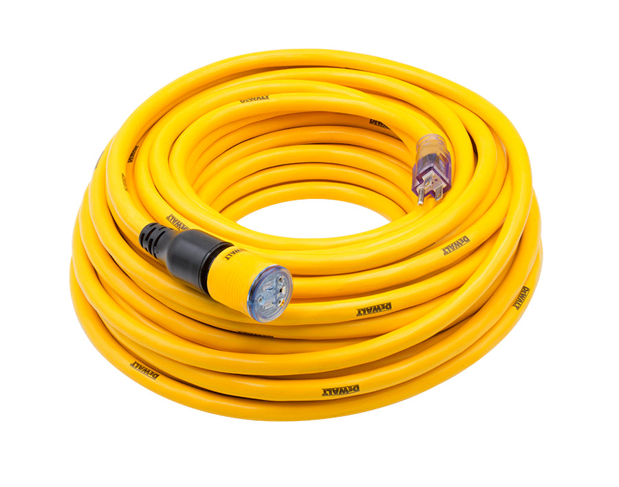 100 Foot 10/3 DEWALT Click-to-Lock Lighted Extension Cord