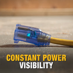 100 Foot 12/3 SJTW DEWALT Industrial Grade Lighted Extension Cord